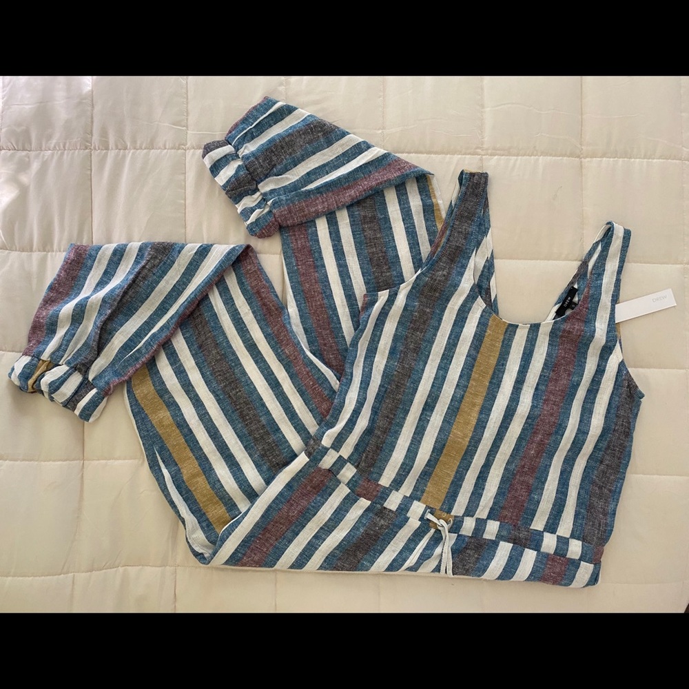 Drew NWT linen striped jumpsuit